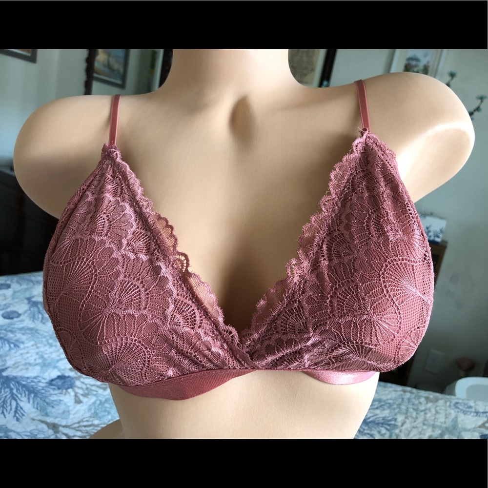 Wireless Lace Bralette (Rose)